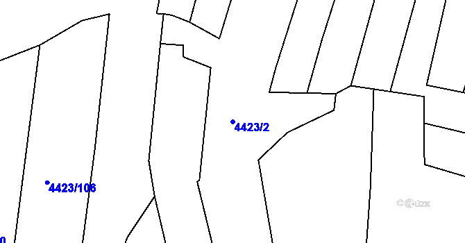 Parcela st. 4423/2 v KÚ Modřany, Katastrální mapa