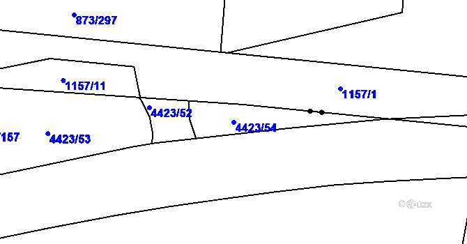 Parcela st. 4423/54 v KÚ Modřany, Katastrální mapa