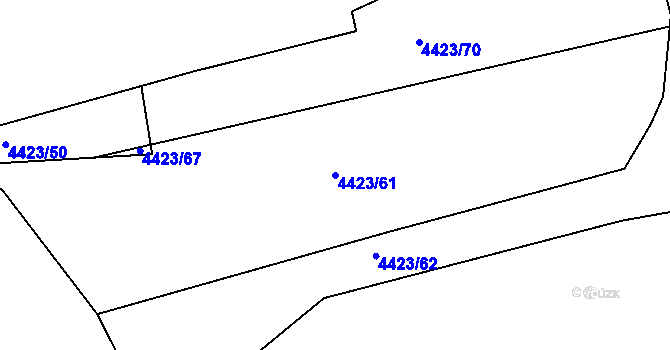 Parcela st. 4423/61 v KÚ Modřany, Katastrální mapa