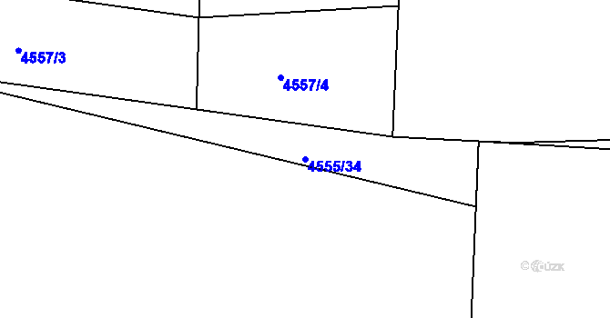 Parcela st. 4555/34 v KÚ Modřany, Katastrální mapa