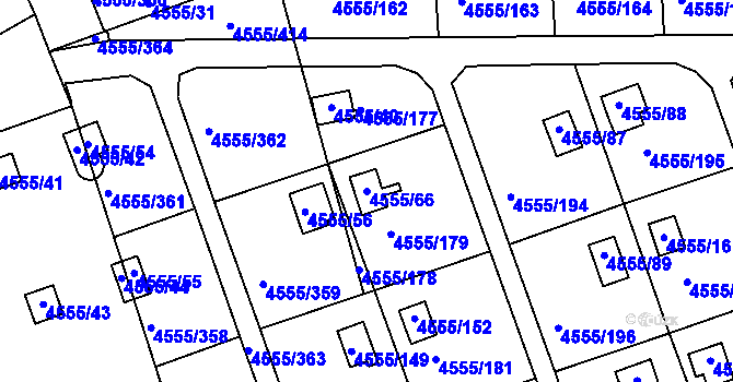 Parcela st. 4555/66 v KÚ Modřany, Katastrální mapa