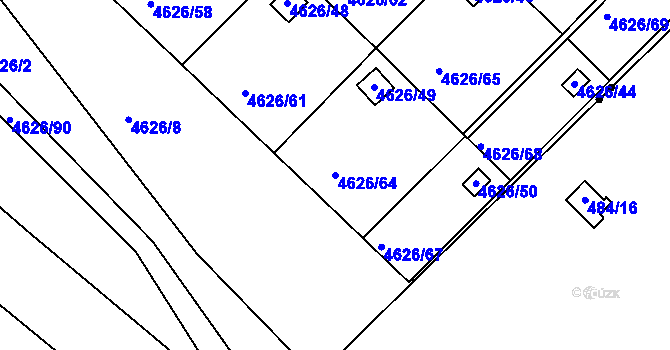 Parcela st. 4626/64 v KÚ Modřany, Katastrální mapa