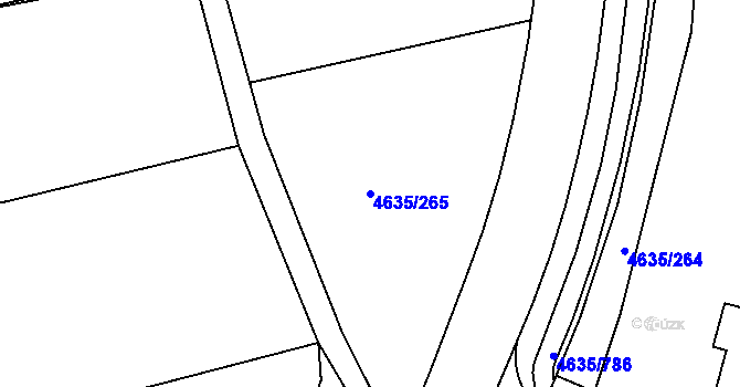 Parcela st. 4635/265 v KÚ Modřany, Katastrální mapa