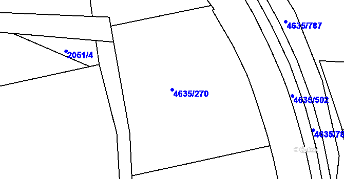 Parcela st. 4635/270 v KÚ Modřany, Katastrální mapa