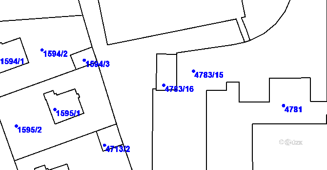 Parcela st. 4783/16 v KÚ Modřany, Katastrální mapa