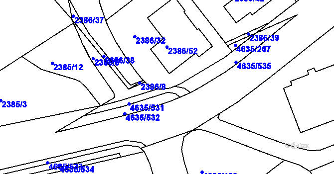 Parcela st. 4635/812 v KÚ Modřany, Katastrální mapa