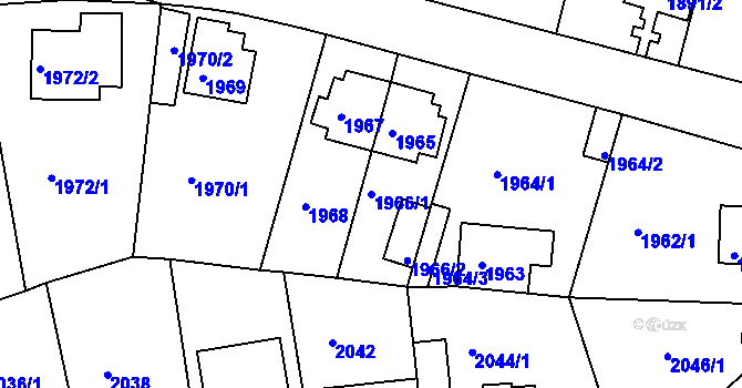 Parcela st. 1966/1 v KÚ Modřany, Katastrální mapa