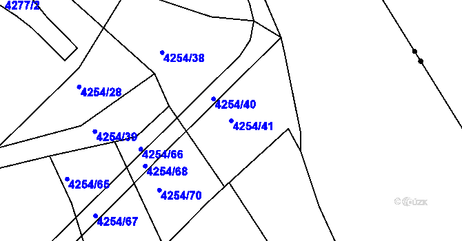 Parcela st. 4254/41 v KÚ Modřany, Katastrální mapa