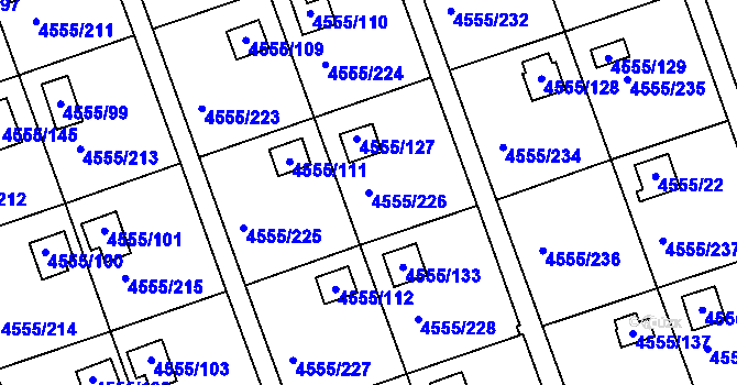 Parcela st. 4555/226 v KÚ Modřany, Katastrální mapa
