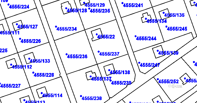 Parcela st. 4555/237 v KÚ Modřany, Katastrální mapa