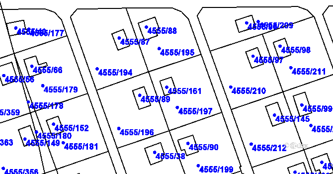Parcela st. 4555/161 v KÚ Modřany, Katastrální mapa