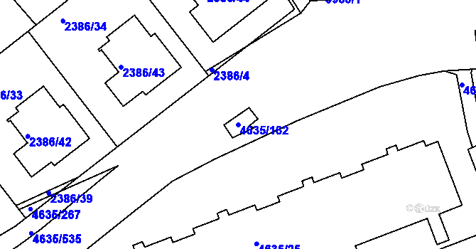 Parcela st. 4635/162 v KÚ Modřany, Katastrální mapa