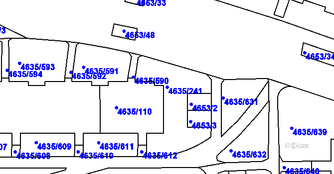 Parcela st. 4635/241 v KÚ Modřany, Katastrální mapa