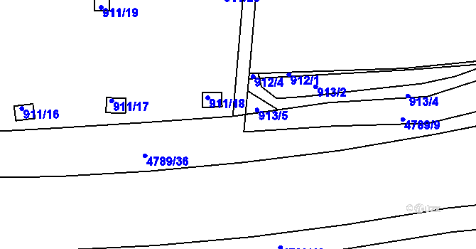 Parcela st. 4789/6 v KÚ Modřany, Katastrální mapa