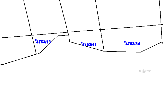 Parcela st. 4753/41 v KÚ Modřany, Katastrální mapa