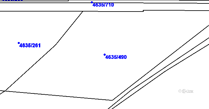 Parcela st. 4635/490 v KÚ Modřany, Katastrální mapa