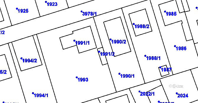 Parcela st. 1991/2 v KÚ Modřany, Katastrální mapa