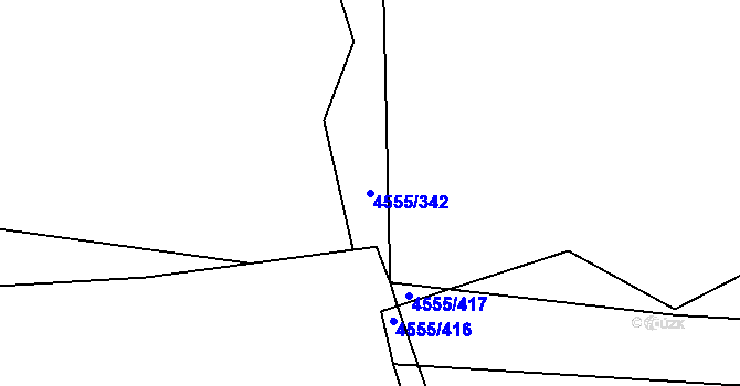 Parcela st. 4555/342 v KÚ Modřany, Katastrální mapa
