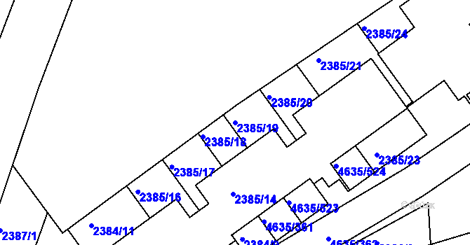 Parcela st. 2385/19 v KÚ Modřany, Katastrální mapa