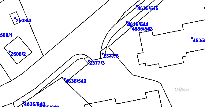 Parcela st. 2377/6 v KÚ Modřany, Katastrální mapa