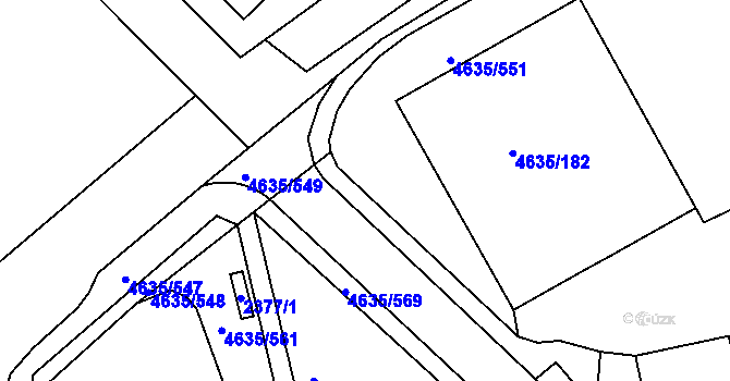 Parcela st. 4635/571 v KÚ Modřany, Katastrální mapa