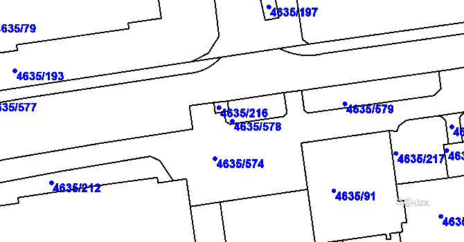 Parcela st. 4635/578 v KÚ Modřany, Katastrální mapa