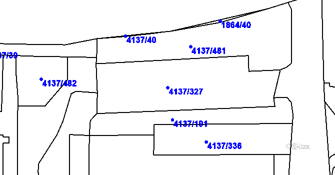 Parcela st. 4137/327 v KÚ Modřany, Katastrální mapa