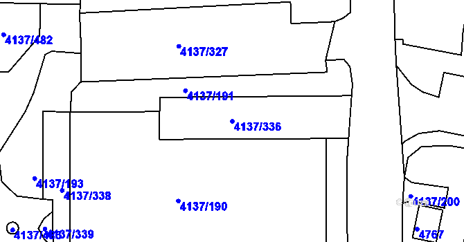 Parcela st. 4137/336 v KÚ Modřany, Katastrální mapa