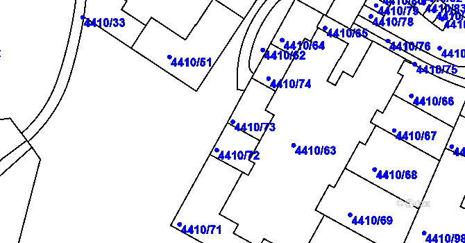 Parcela st. 4410/73 v KÚ Modřany, Katastrální mapa