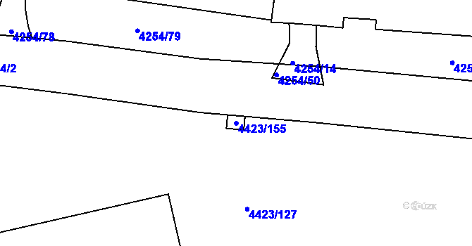 Parcela st. 4423/155 v KÚ Modřany, Katastrální mapa