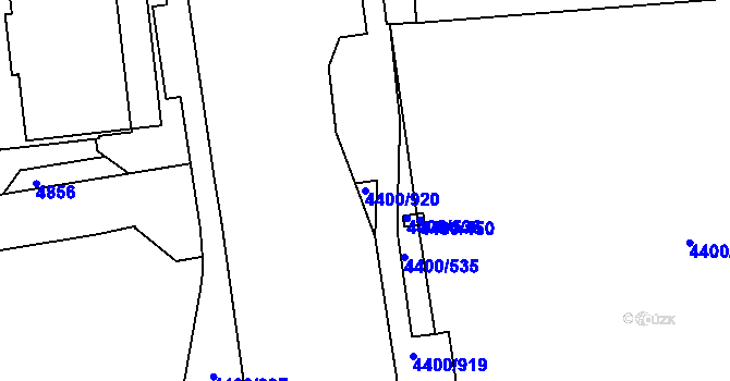 Parcela st. 4400/920 v KÚ Modřany, Katastrální mapa