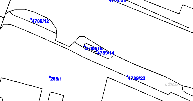 Parcela st. 4789/14 v KÚ Modřany, Katastrální mapa