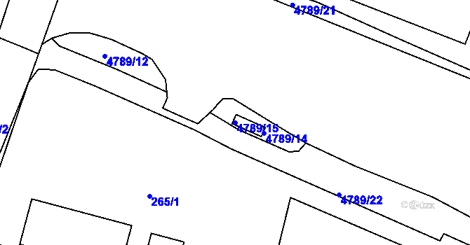 Parcela st. 4789/15 v KÚ Modřany, Katastrální mapa