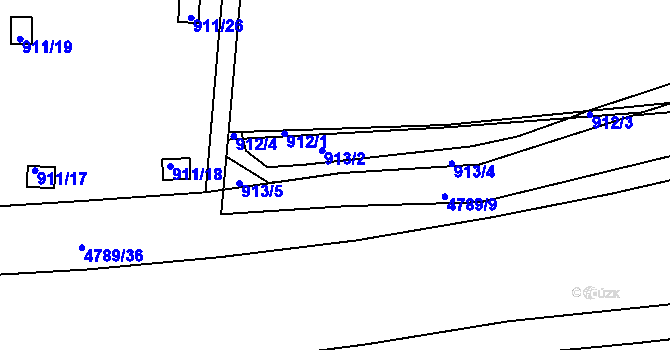 Parcela st. 4789/44 v KÚ Modřany, Katastrální mapa