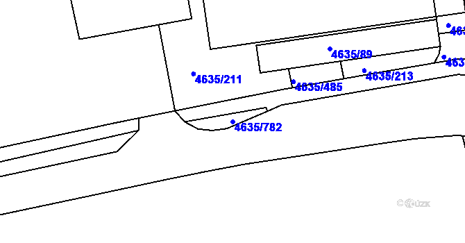 Parcela st. 4635/782 v KÚ Modřany, Katastrální mapa