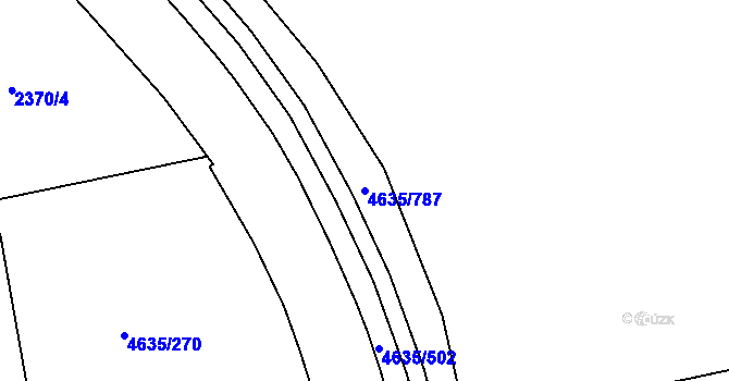 Parcela st. 4635/787 v KÚ Modřany, Katastrální mapa