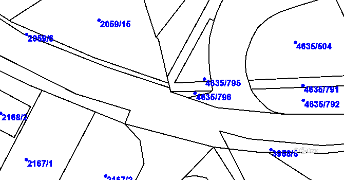 Parcela st. 4635/751 v KÚ Modřany, Katastrální mapa