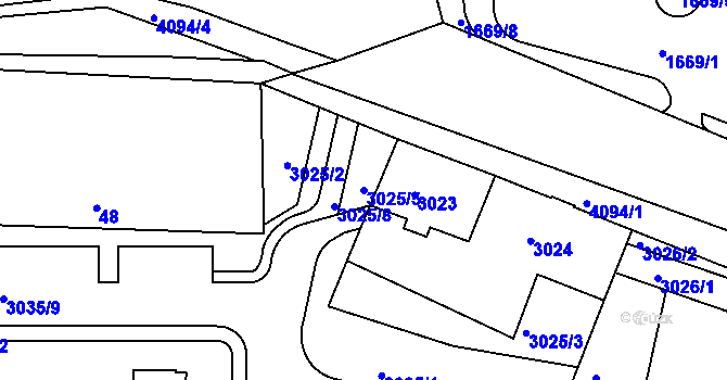 Parcela st. 3025/5 v KÚ Modřany, Katastrální mapa