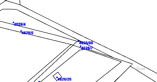 Parcela st. 4626/88 v KÚ Modřany, Katastrální mapa