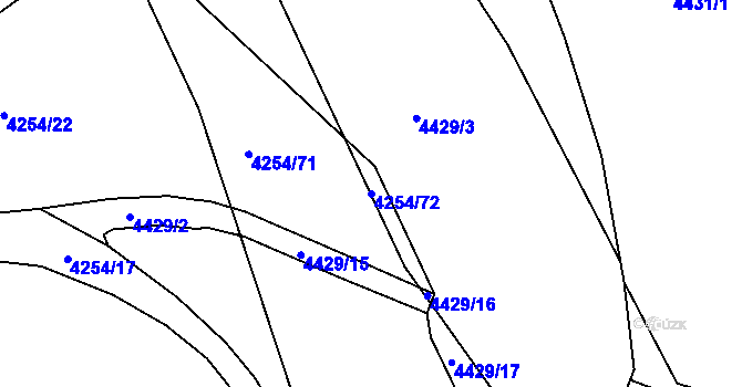 Parcela st. 4254/72 v KÚ Modřany, Katastrální mapa