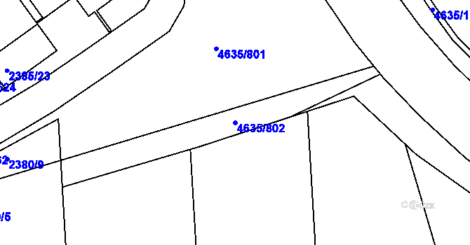 Parcela st. 4635/802 v KÚ Modřany, Katastrální mapa