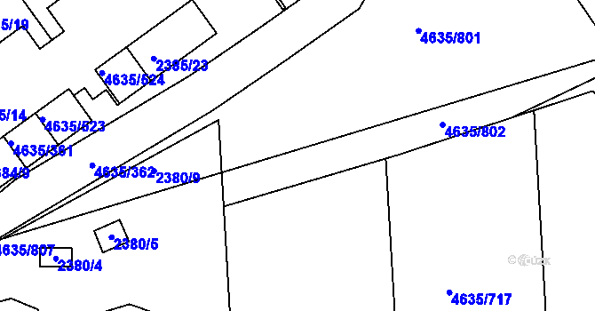 Parcela st. 4635/804 v KÚ Modřany, Katastrální mapa