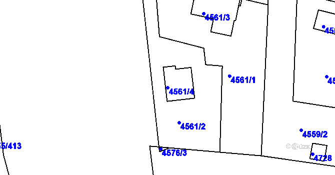 Parcela st. 4561/4 v KÚ Modřany, Katastrální mapa