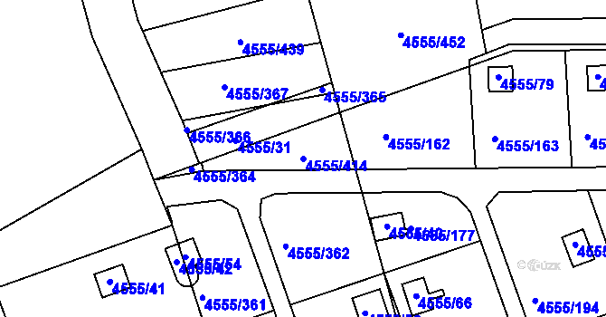 Parcela st. 4555/414 v KÚ Modřany, Katastrální mapa