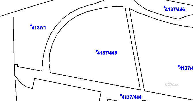 Parcela st. 4137/445 v KÚ Modřany, Katastrální mapa