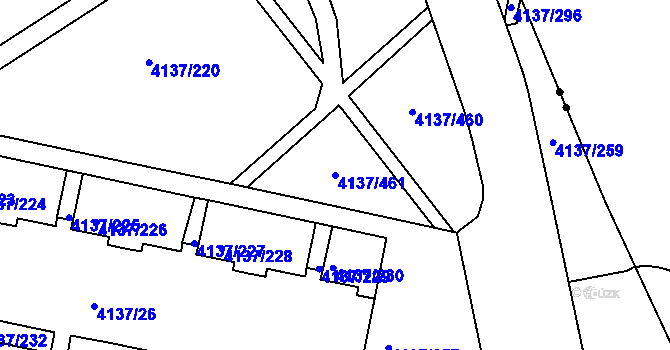 Parcela st. 4137/461 v KÚ Modřany, Katastrální mapa