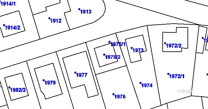 Parcela st. 1975/2 v KÚ Modřany, Katastrální mapa