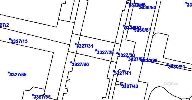 Parcela st. 3327/28 v KÚ Modřany, Katastrální mapa