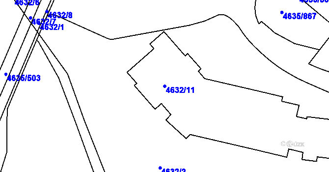 Parcela st. 4632/11 v KÚ Modřany, Katastrální mapa