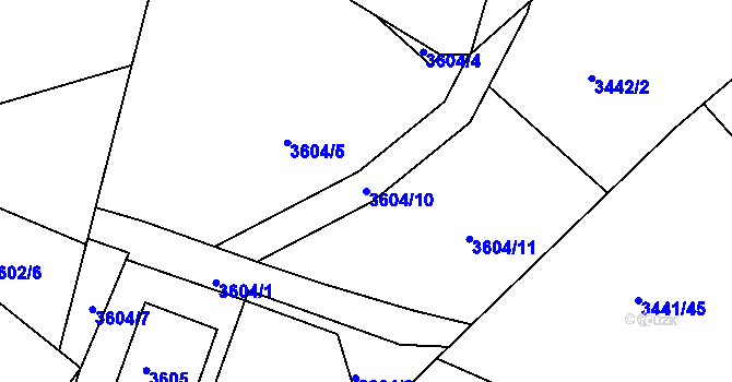 Parcela st. 3604/10 v KÚ Modřany, Katastrální mapa